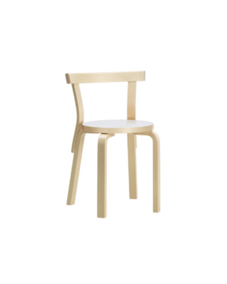 Artek tuoli 68, istuin valkoinen laminaatti