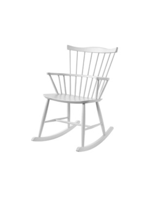 FDB Møbler J52G keinutuoli, lakattu pyökki, valkoinen