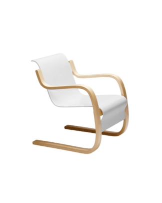 Artek Nojatuoli 42, istuin maalattu valkoinen