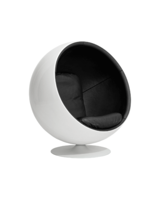 Eero Aarnio Originals Pallotuoli, musta nahka