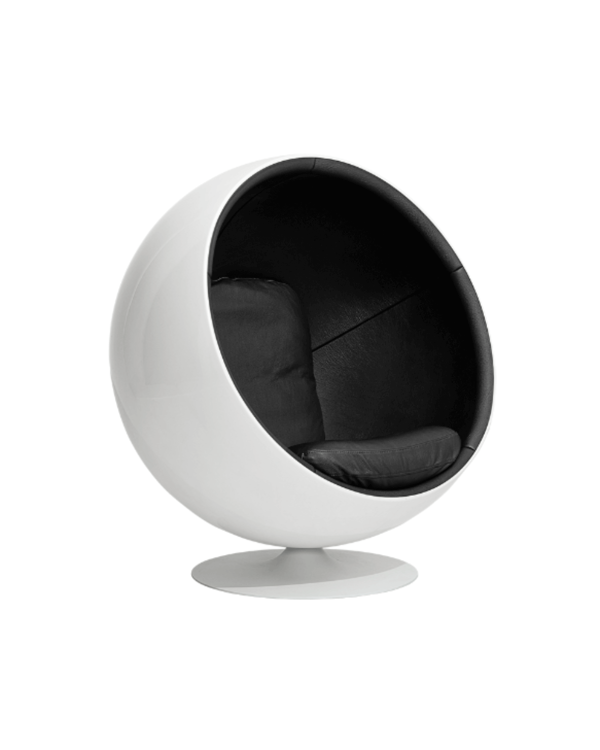 Eero Aarnio Originals Pallotuoli, musta nahka