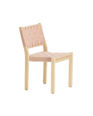 Artek tuoli 611 koivu, luonnonvärinen/punainen satulavyö