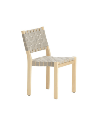 Artek tuoli 611 koivu, luonnonvärinen/musta satulavyö