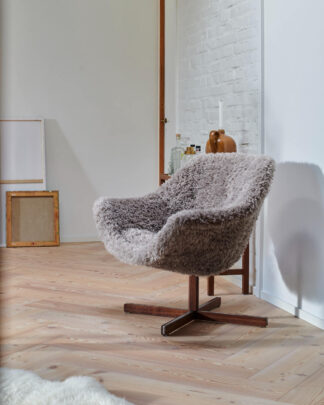 Mandariini tuoli Doodle kangas, pähkinäjalka