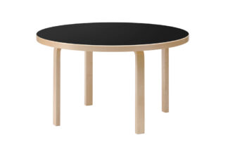 Artek Aalto pöytä 91 koivu, musta linoleumi