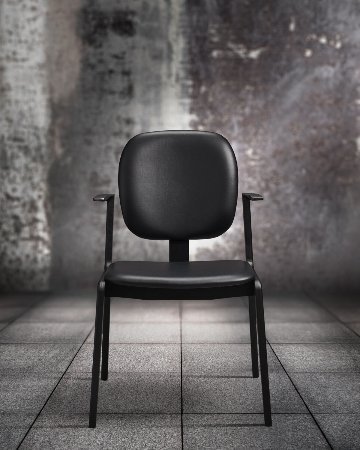 PBJ Cliff Arm tuoli, musta tammi, nahkaverhoilu - Image 6