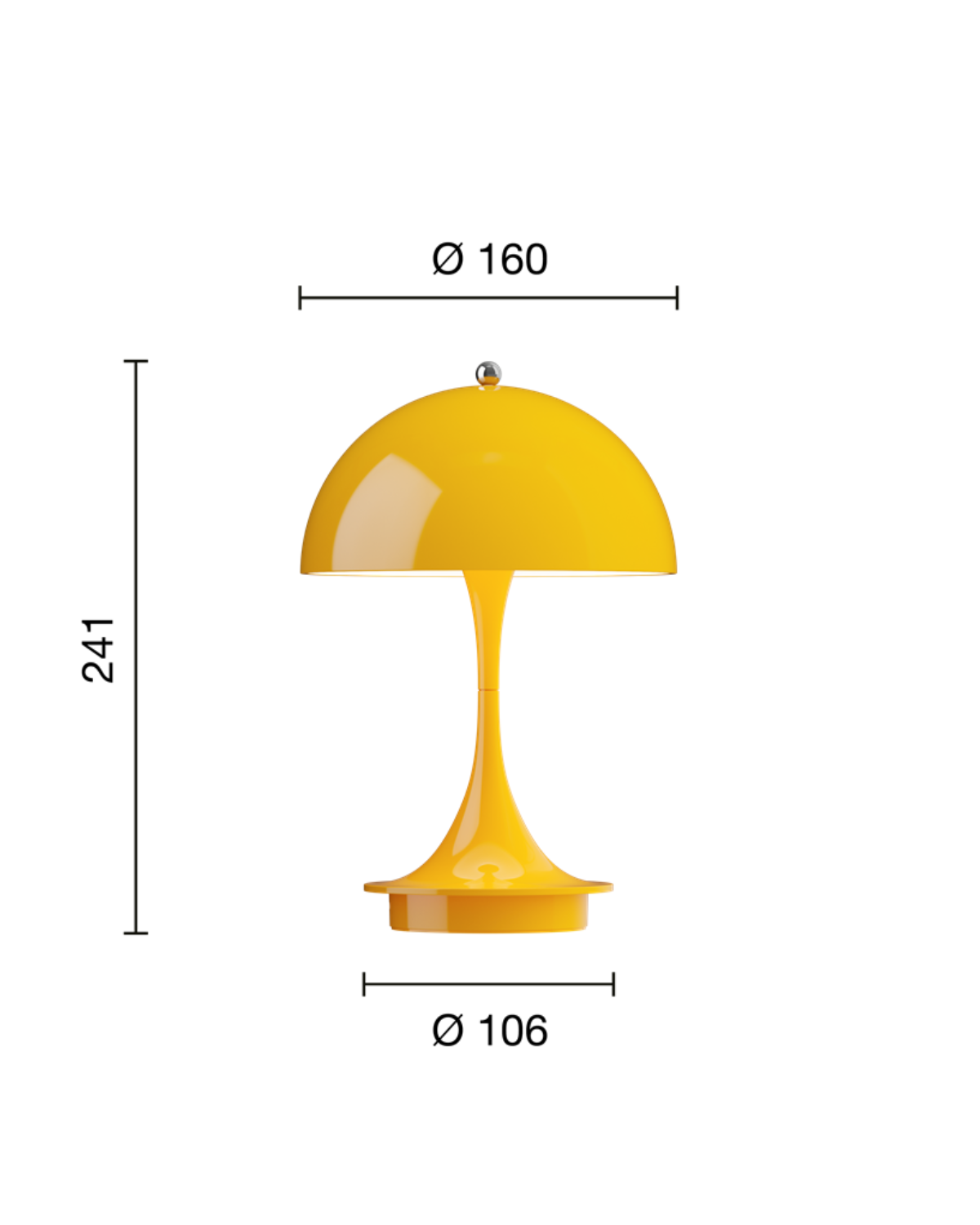 Panthella 160 Portable V3 ladattava pöytävalaisin, keltainen - Image 3