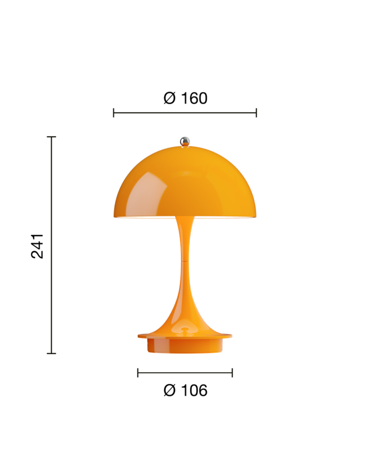 Panthella 160 Portable V3 ladattava pöytävalaisin, oranssi - Image 3