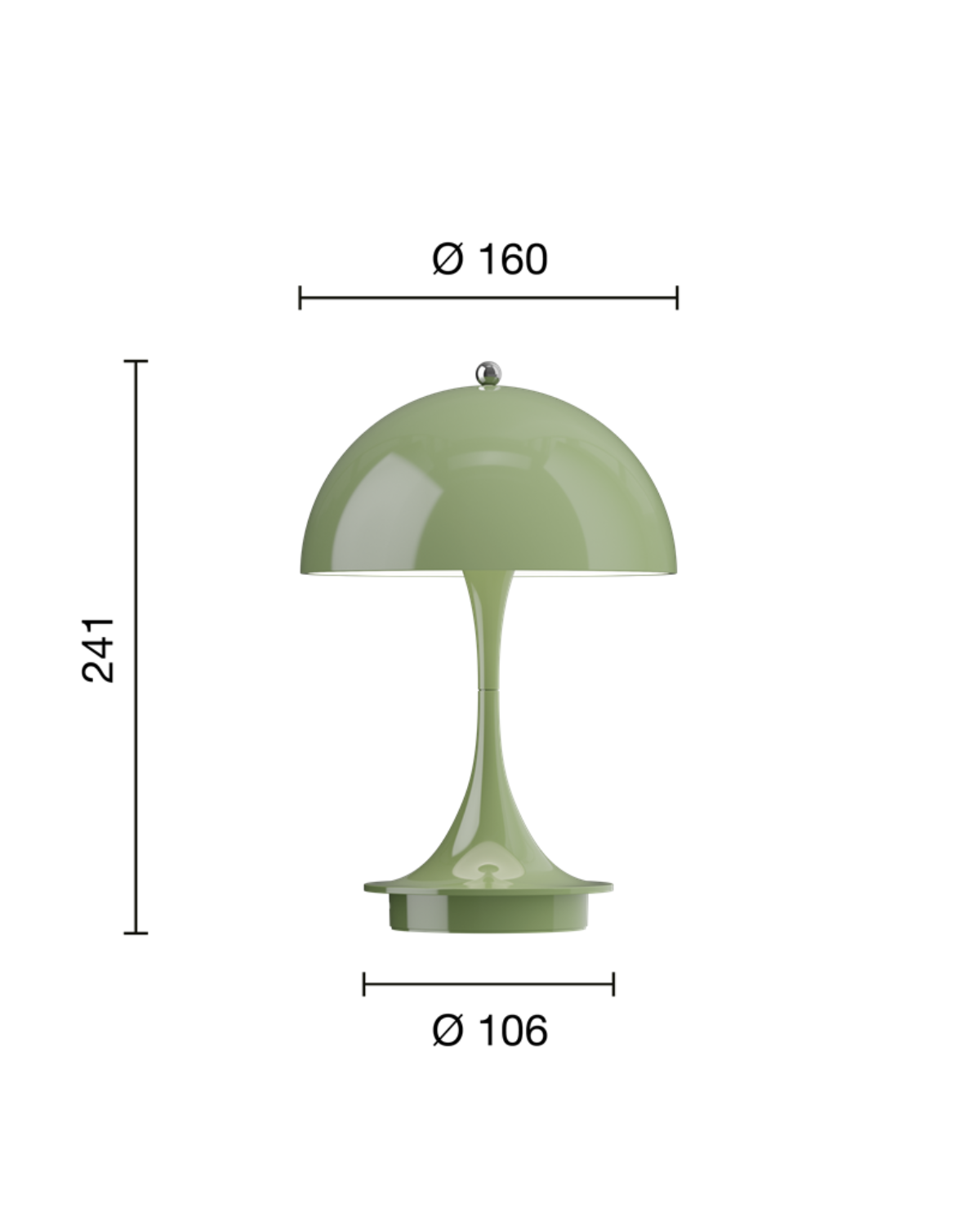 Panthella 160 Portable V3 ladattava pöytävalaisin, vihreä - Image 3