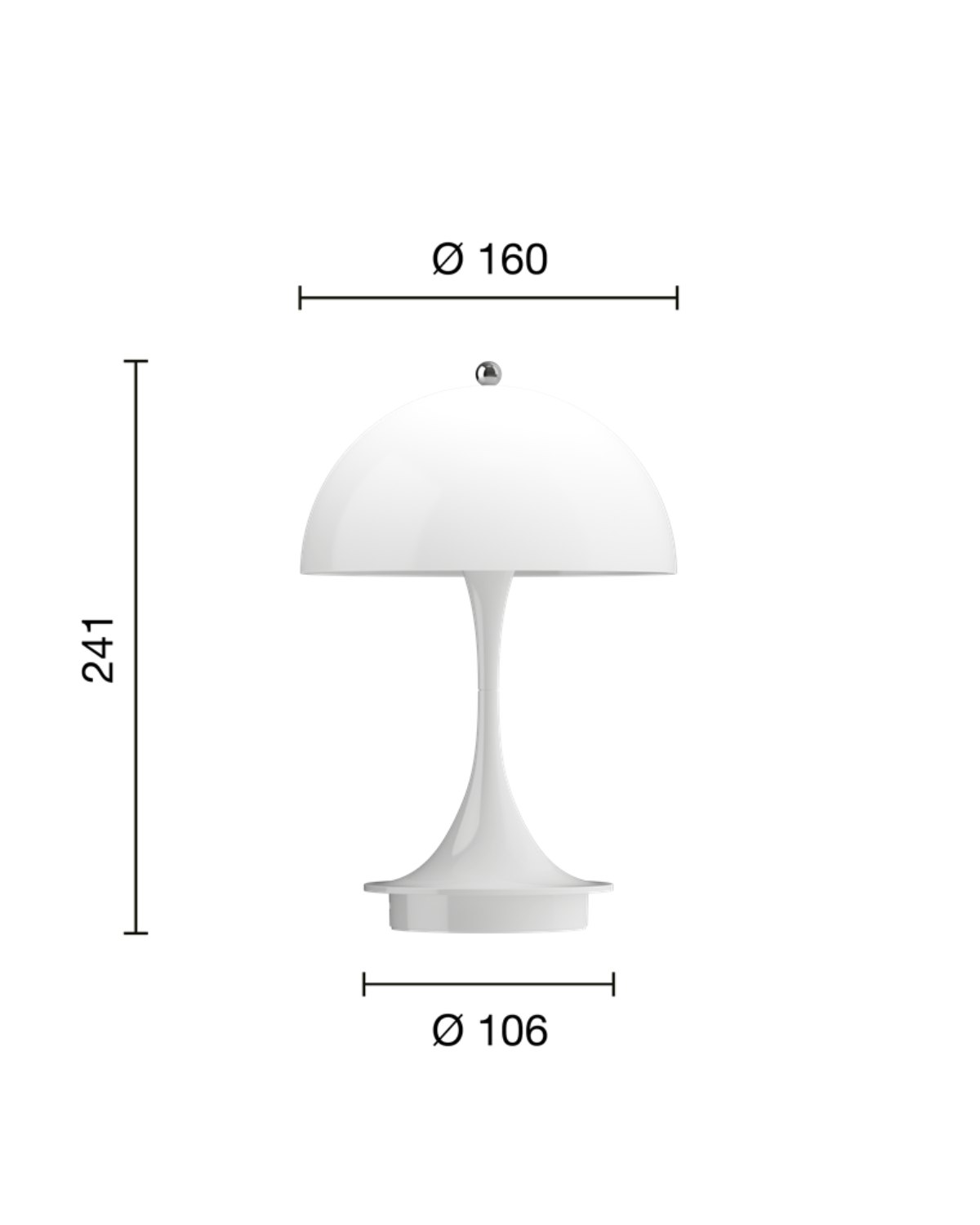 Panthella 160 Portable ladattava pöytävalaisin, opaali valkoinen - Image 3
