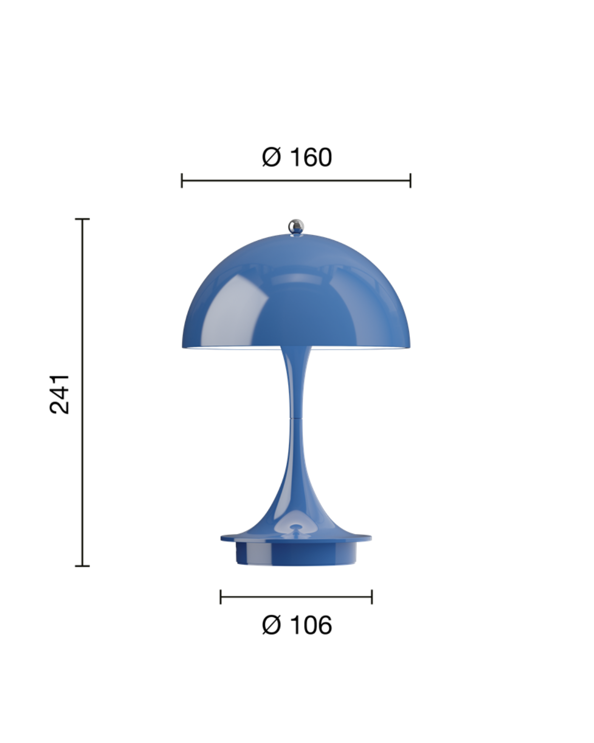 Panthella 160 Portable V3 ladattava pöytävalaisin, indigonsininen - Image 3