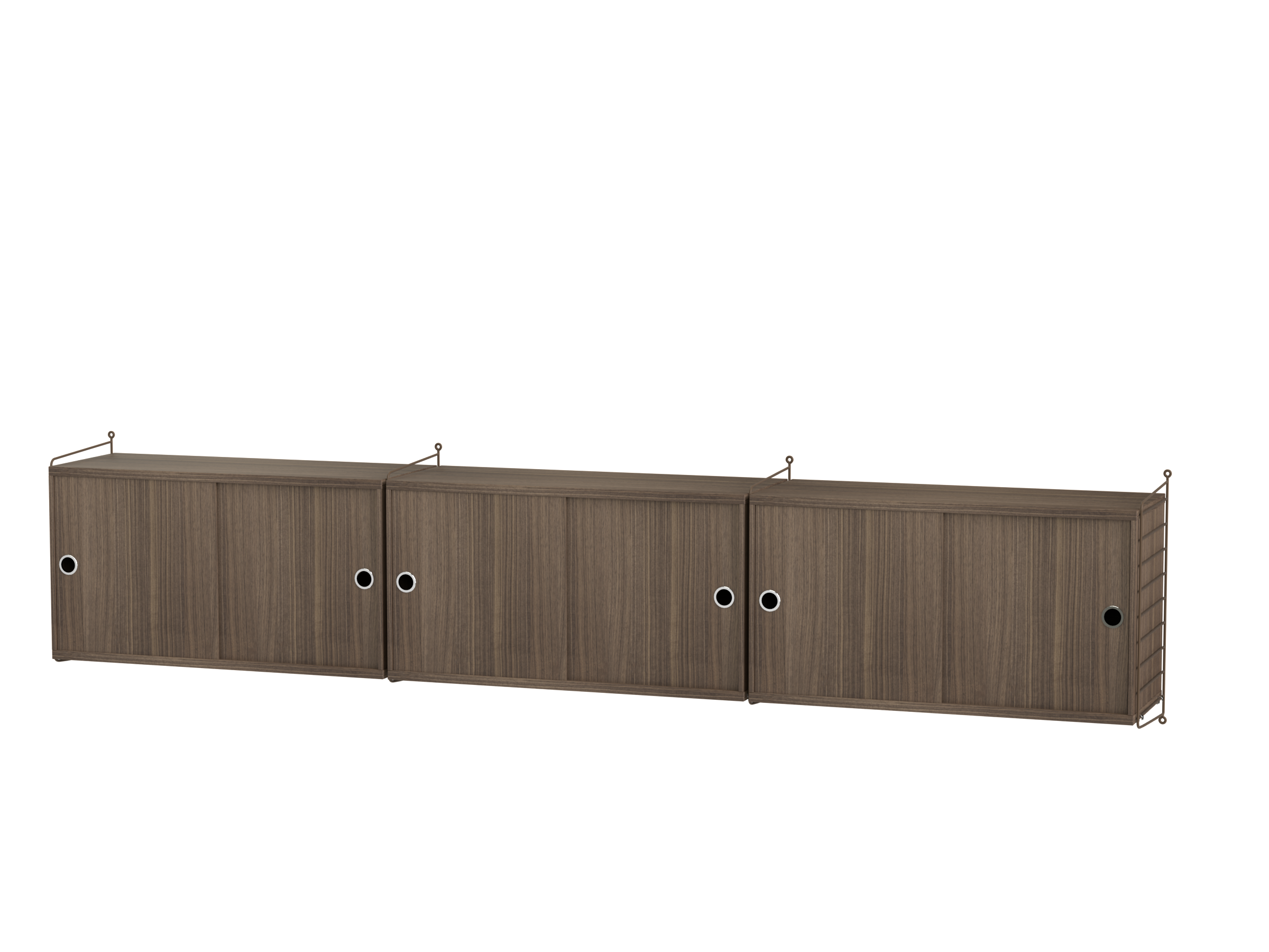 String Furniture Living Room D hyllyjärjestelmä, pähkinä, ruskea