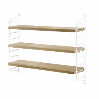 String Furniture Pocket hylly, tammi, valkoinen